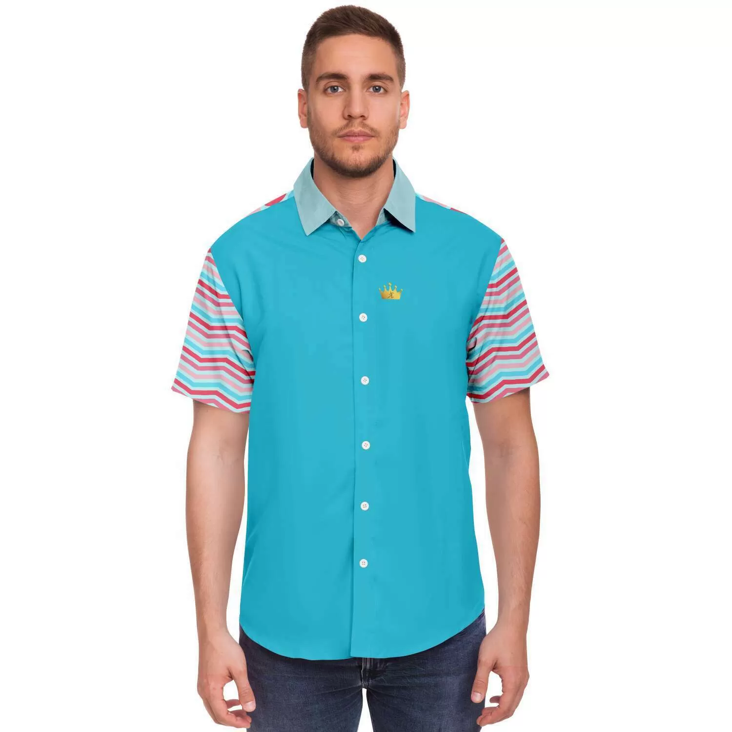 South Beach Short Sleeve Button Down Shirt