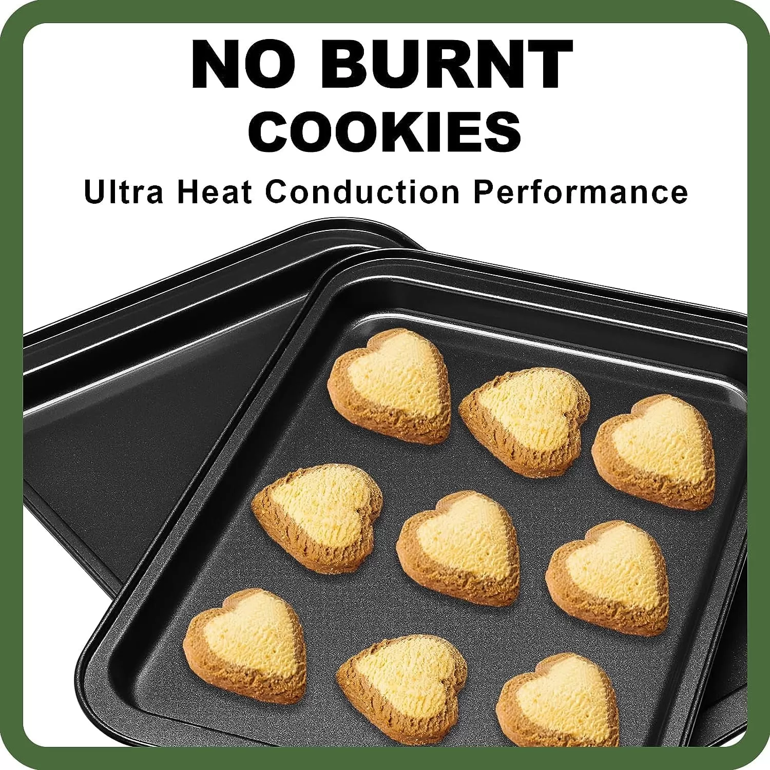 Spring Baking Sheet Tray Set, 3 Pack Cookie Sheet Pan for Oven