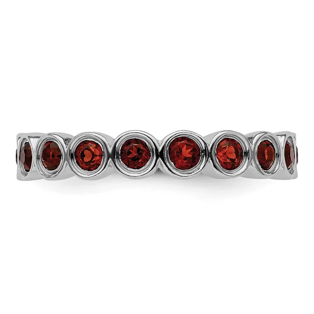 Stackable Expressions Garnet Ring in Sterling Silver