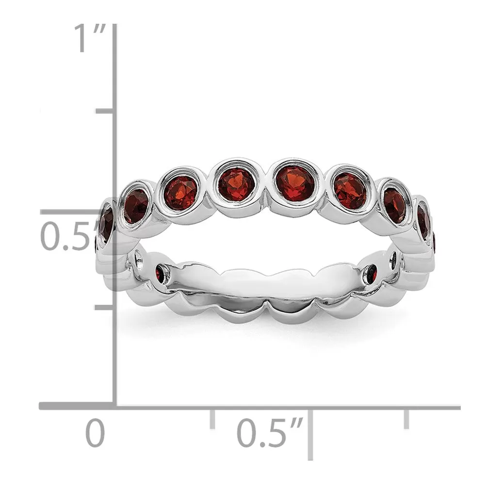 Stackable Expressions Garnet Ring in Sterling Silver