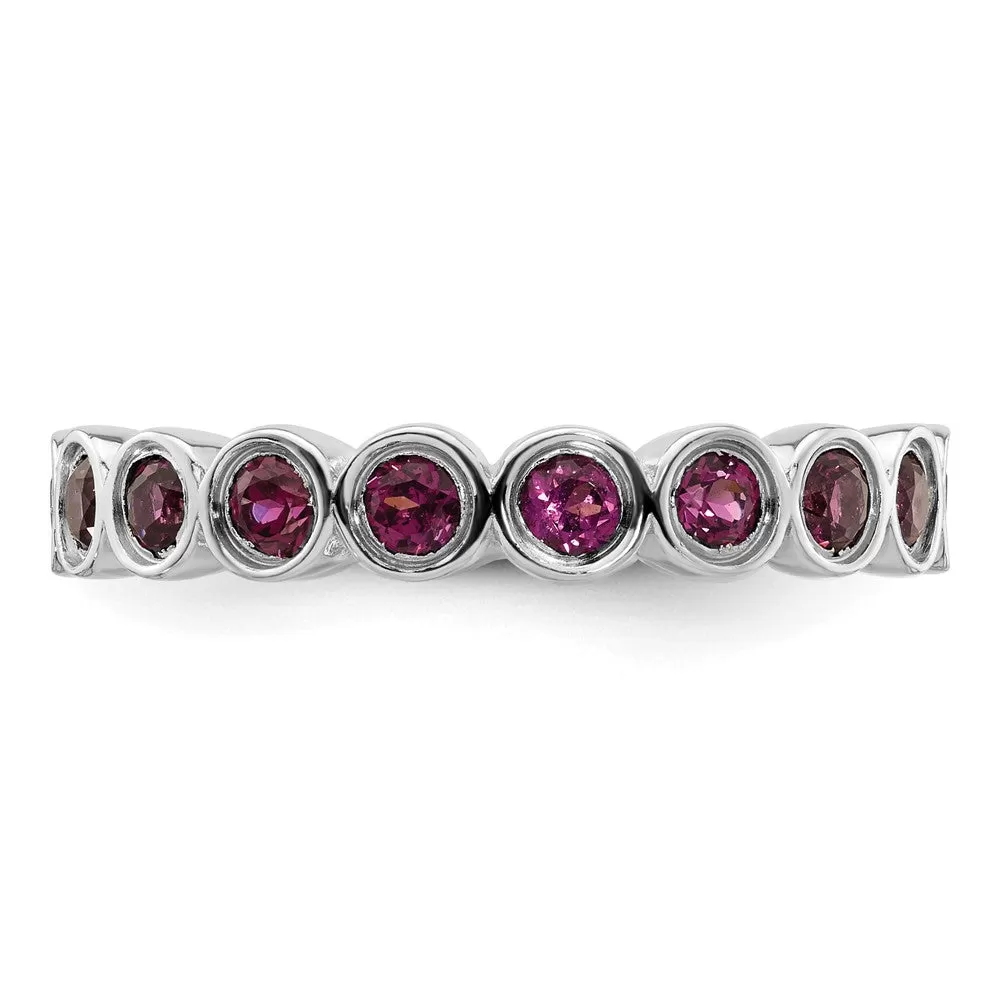 Stackable Expressions Rhodolite Garnet Ring in Sterling Silver