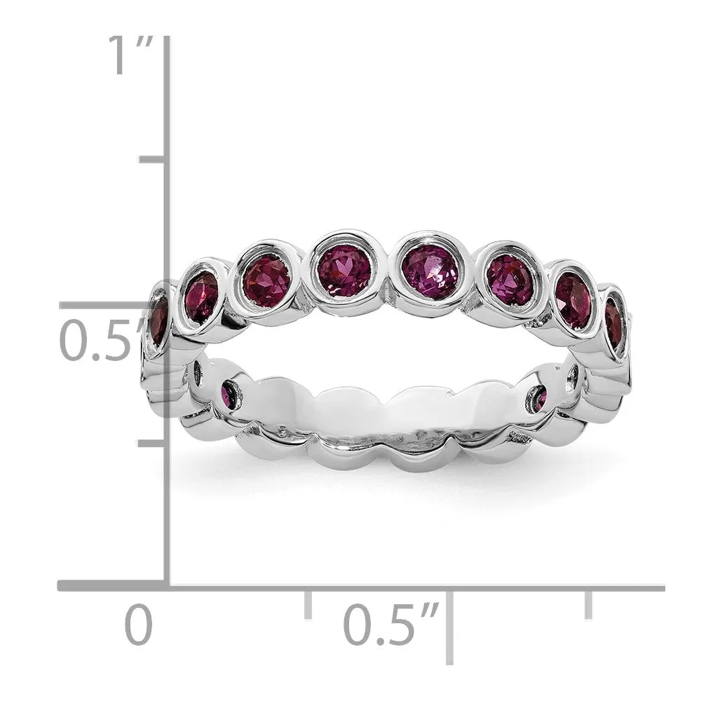 Stackable Expressions Rhodolite Garnet Ring in Sterling Silver