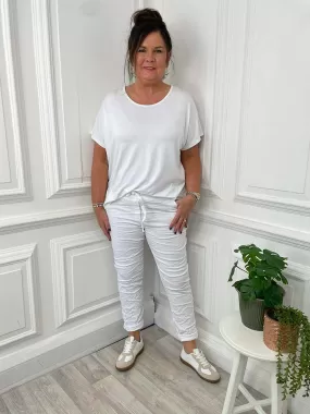 Stretchy Casual Trousers - White