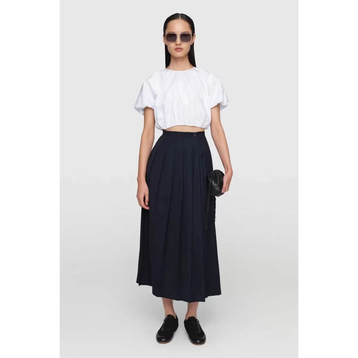 Summer Wool Fann Skirt Navy