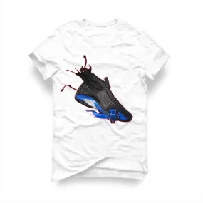 SUPREME X AIR JORDAN 14 BLACK AND WHITE White T (Preme Blue Splash)