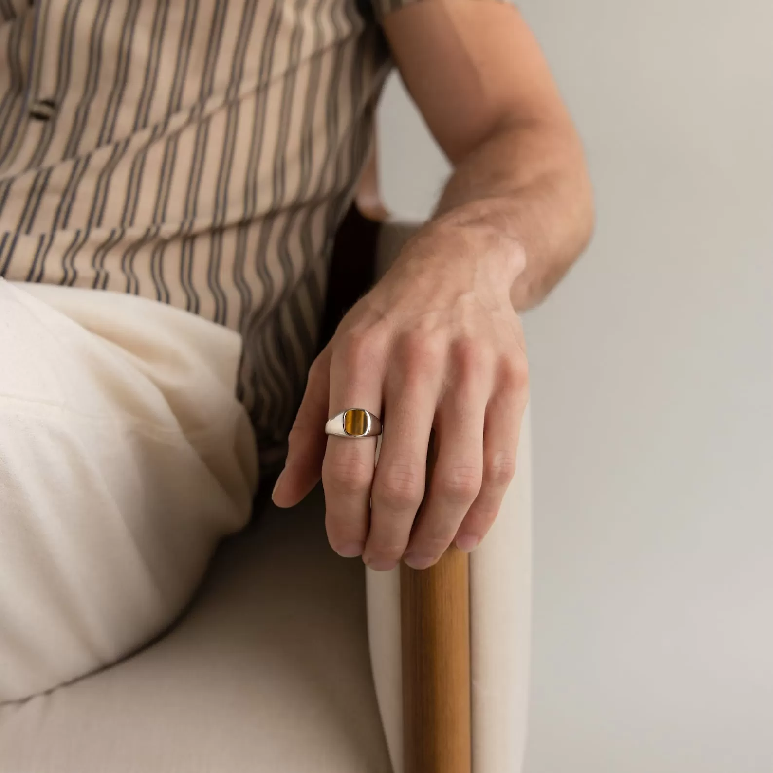 Tigers Eye Signet Ring