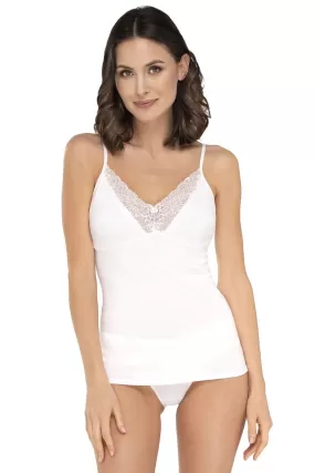 V-Neck Spaghetti Strap Singlet White