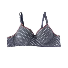 Women Underwired Bra Polka Dots Demi Cup Fashion Bra Soft Comfortable Bra