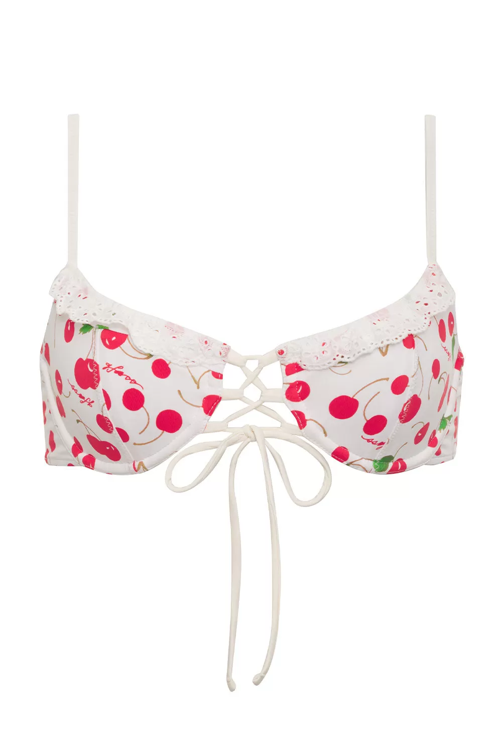 x SYDNEY SWEENEY Lucia Underwire Bikini Top - Cherry Bomb