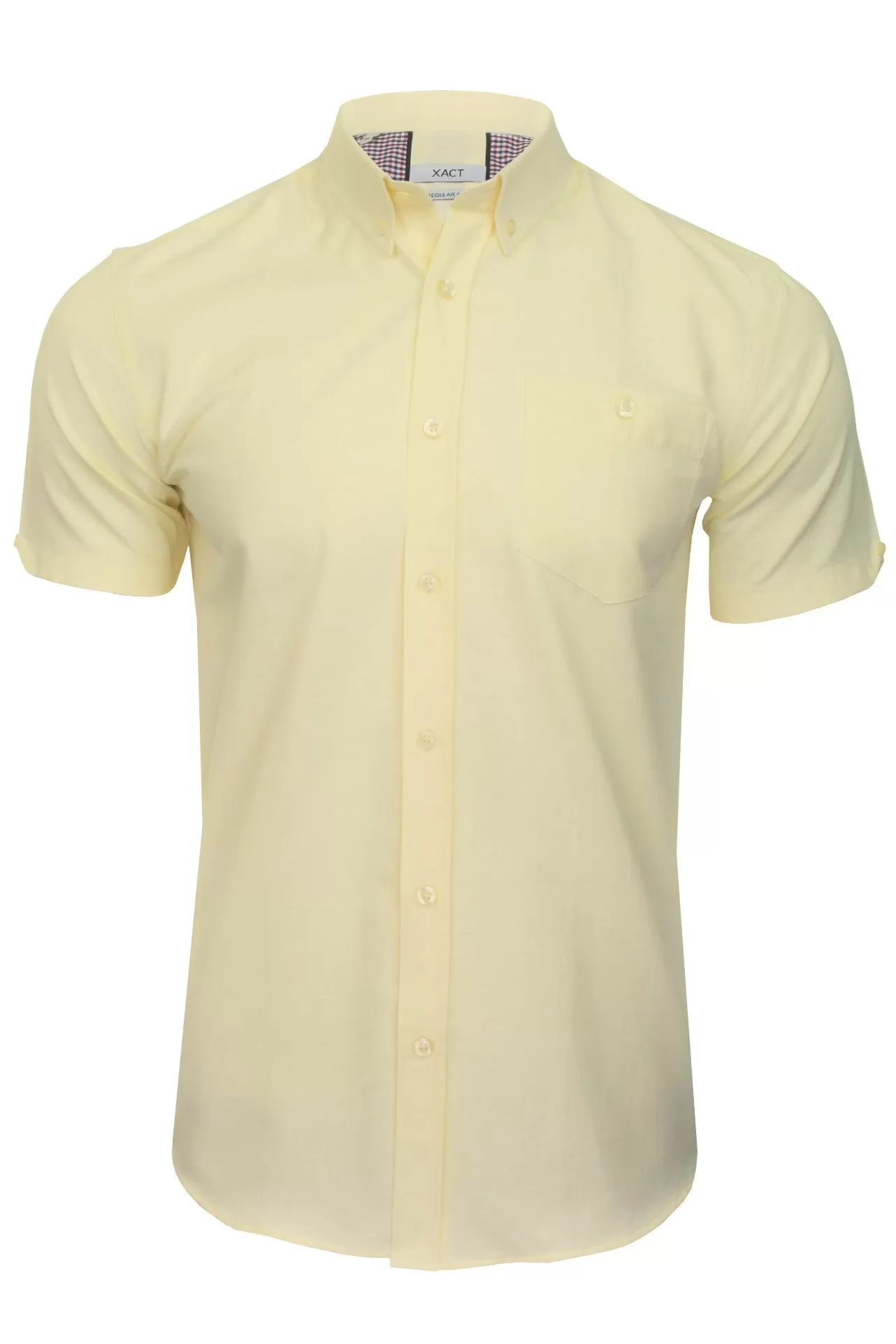 Xact Mens Button Down Oxford Shirt - Short Sleeved