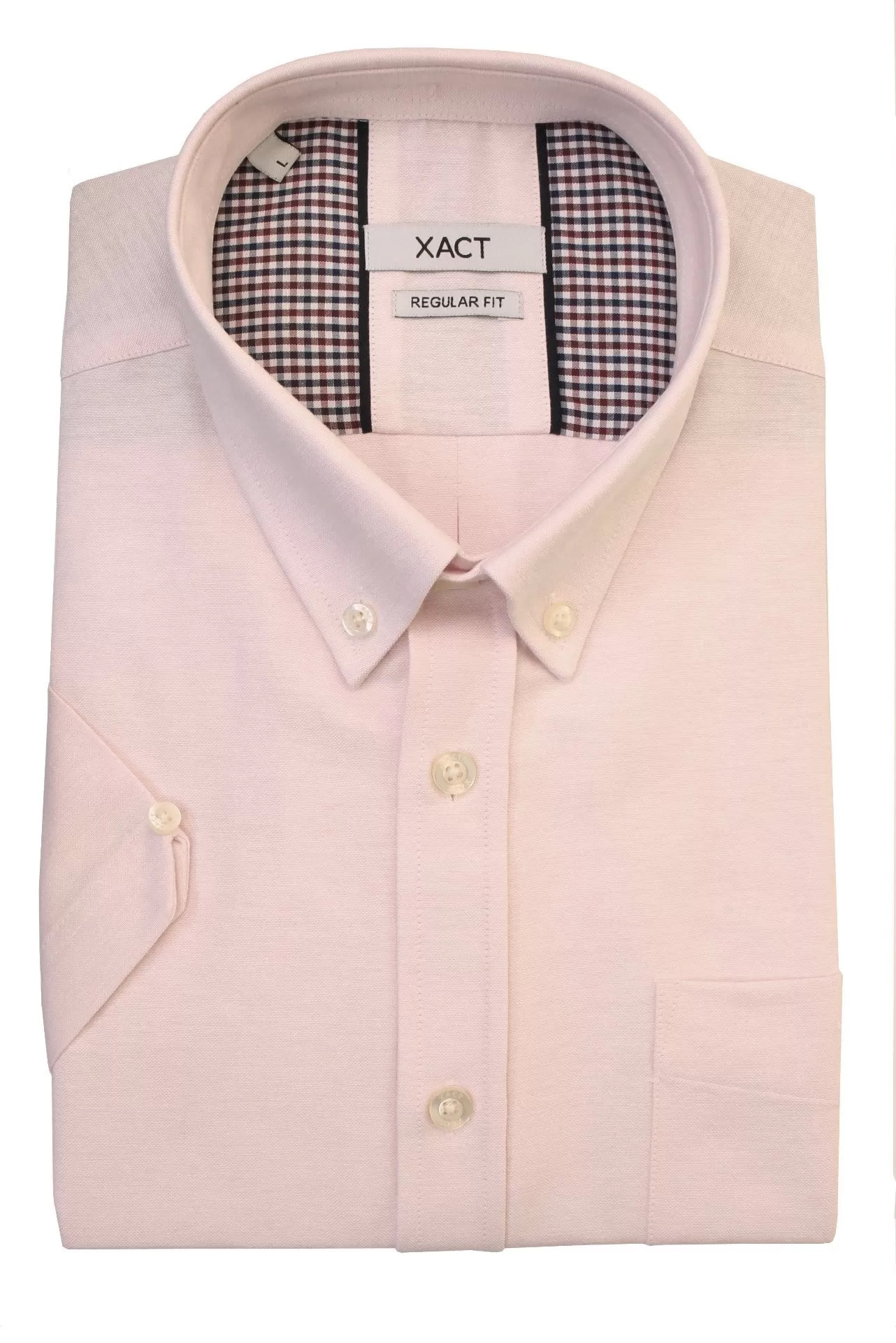 Xact Mens Button Down Oxford Shirt - Short Sleeved